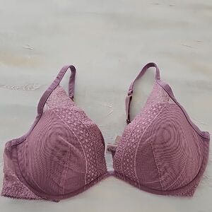 Lace Trim Purple Bra